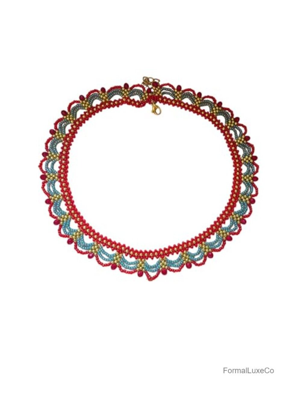Handmade Beaded Necklace Women Vintage Bohemian Multicolor Choker Elegant